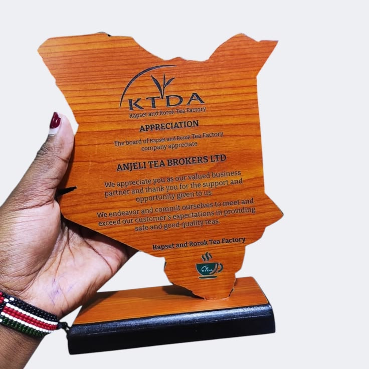 Kenya-Shaped Wooden Plaque